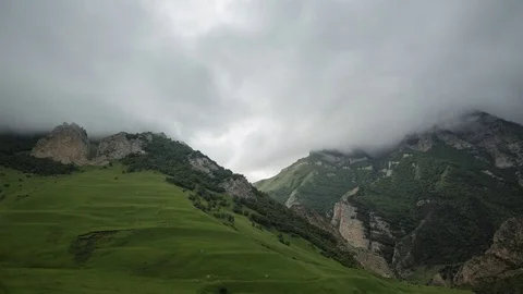 Movement of the rain front among the mountains in Chegem, the northern Caucasus. 動画素材 78047234
