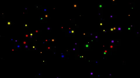 The movement of rainbow particles of mixed size towards the center Stockbeeldmateriaal 321965484