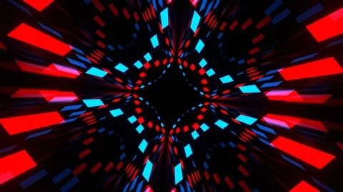 Movement of Red and Blue Colored Lines Background VJ Loop in 4K Stock Footage 274161570