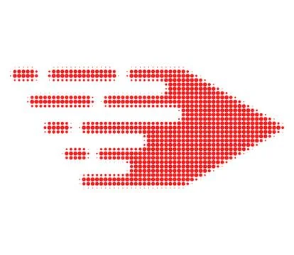 Movement Right Halftone Dotted Icon with Fast Rush Effect Stock Illustration