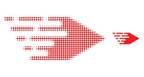 Movement Right Halftone Dotted Icon 스톡 일러스트