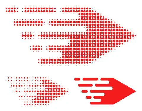 Movement Right Halftone Dotted Icon 스톡 일러스트