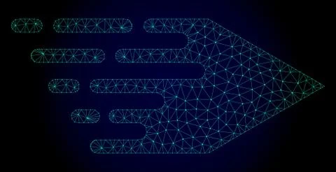 Movement Right Polygonal Frame Vector Mesh with Fast Motion Effect Stock Illustration