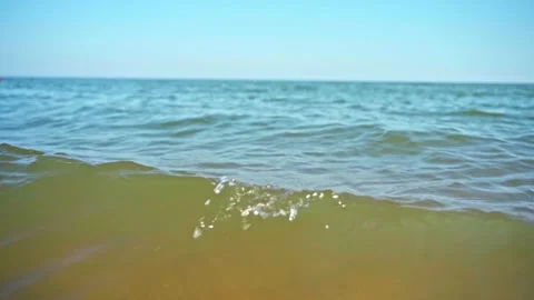 Movement of sea waves close in slow motion Stock Footage 160928705