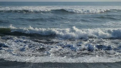 The movement of sea waves towards the beach Video stock 291470830
