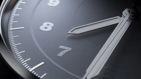 The movement of the second hand on the dial. Stock Footage