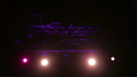 The movement of the shanket with spotlights with different lighting programs. Stock Footage 135742832