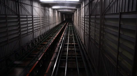 Movement in the single track underground tunnel , Point of view shot. Stock Footage 51313394