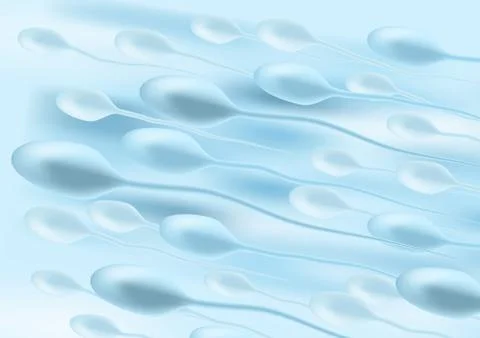 The Movement Of The Sperm Under A Microscope Ilustração Stock
