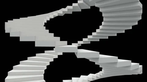 The movement of the spiral staircase. Seamless loop Stock Footage 230123189