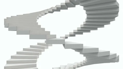 The movement of the spiral staircase. Seamless loop Stock Footage 230385382