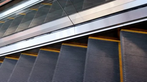 The movement of the steps of the escalator. Stock Footage 233617091