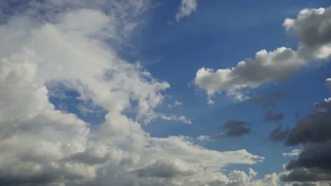 The movement of storm clouds across the blue sky. Time lapse video. Stock Footage 201690943