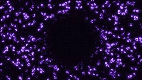 Movement, a stream of glowing purple geometric shapes Vídeos de archivo 305628487