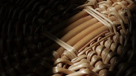 The movement of the sun on a wicker basket. Time Lapse Stock Footage 171147718