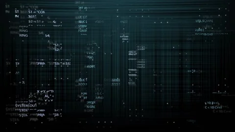 The movement of technological particles in the form of program code Stock Footage 114991991