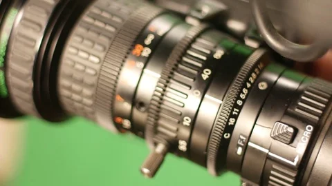 Movement of television camera lens Stock Footage 75825324