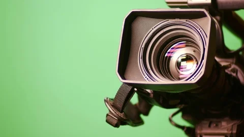 Movement of television camera lens Video stock 75825380