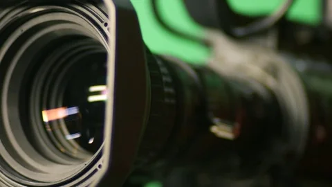 Movement of television camera lens Stock Footage 75825618