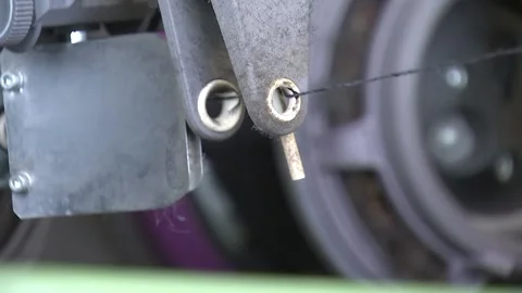 The movement of the thread, the Automated Loom, worsted manufacture Stock Footage 104219940