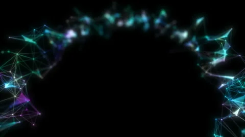 Movement through the abstract structure of atoms.Business background. Original Stock Footage 112227484