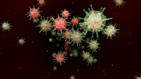 Movement through a blood vein with virus cells Stock Footage