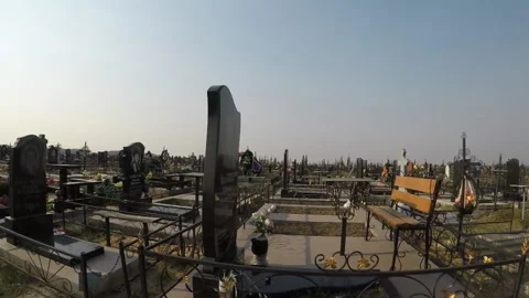 Movement through the cemetery 스톡 동영상 105940580