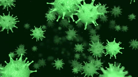 Movement through a cluster of a deadly viral cells Stock Footage 92474012