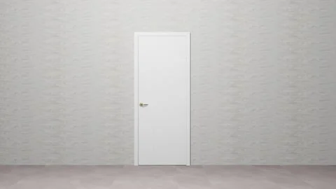 Movement through empty rooms. Opening door. Show room with empty wall and floor Stock Footage 190562017
