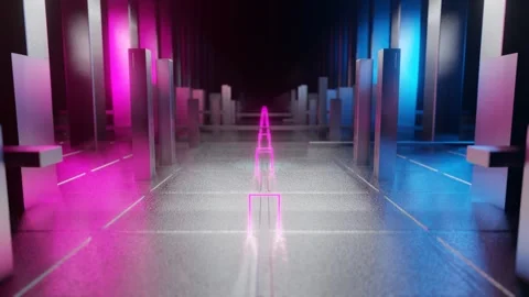 Movement through an endless abstract animated corridor. 3d render Stock Footage 246072364