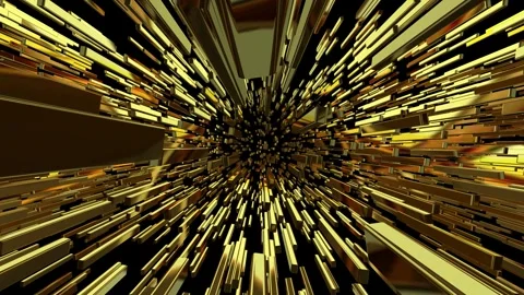 Movement Through a Field of Golden Figures, Background, Reflection, Exclusive Stock Footage 269884332