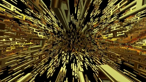 Movement Through a Field of Golden Figures, Reflection, Background, Exclusive Stock Footage 269884470