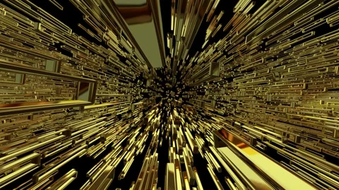 Movement Through a Field of Golden Figures, Reflection, Exclusive, Background Stock Footage 269884498