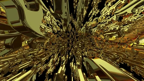 Movement Through a Field of Golden Figures, Exclusive, Reflection, Background Stock Footage 269884792
