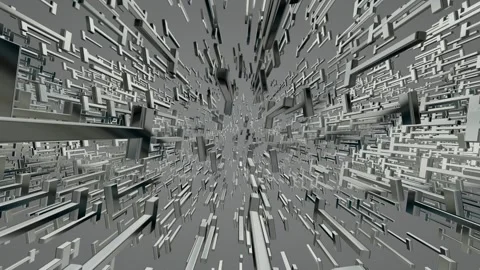 Movement Through a Field of Silver Figures, Background, Reflection, Exclusive Stock Footage 269884690