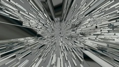 Movement Through a Field of Silver Figures, Background, Exclusive, Reflection Stock Footage 269884693