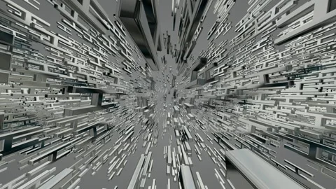 Movement Through a Field of Silver Figures, Reflection, Background, Exclusive Stock Footage 269884696