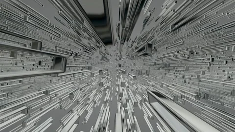 Movement Through a Field of Silver Figures, Exclusive, Background, Reflection Stock Footage 269884925