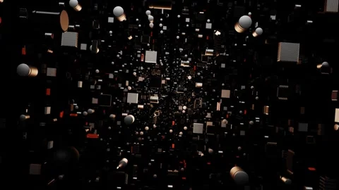 Movement through many different parts of a computer board. looping abstract anim Stock Footage 256807793