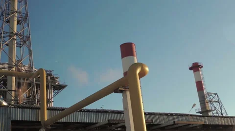 Movement through the plant, pipe smoke, oil refining Video stock 45587928