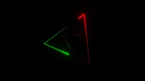 Movement Through Red and Green Neon Triangles Background VJ Loop in 4K Stock Footage 310957187