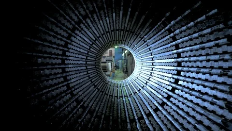 Movement through the rotating rotor of the generator Stock Footage 88218204
