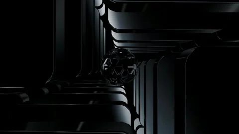 Movement Through the Tunnel of Black Figures, Background, Reflection, Exclusive Stock Footage 269929328