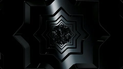 Movement Through the Tunnel of Black Figures, Background, Exclusive, Reflection Stock Footage 269929336