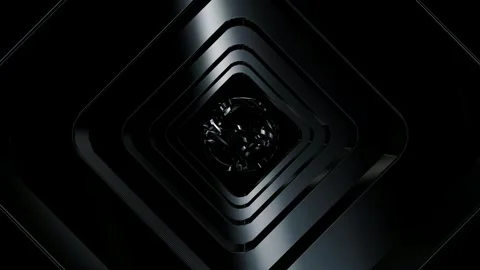 Movement Through the Tunnel of Black Figures, Reflection, Exclusive, Background Stock Footage 269929351