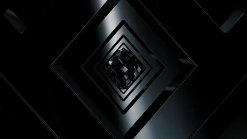 Movement Through the Tunnel of Black Figures, Exclusive, Background, Reflection Stock Footage 269929352