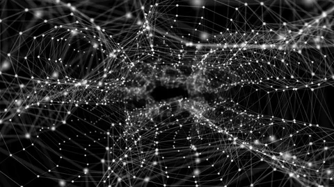Movement through a tunnel of particles. 3d rendering. computer graphics. Stock Footage 83061117