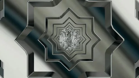 Movement Through the Tunnel of Silver Figures, Background, Exclusive, Reflection Stock Footage 269929585