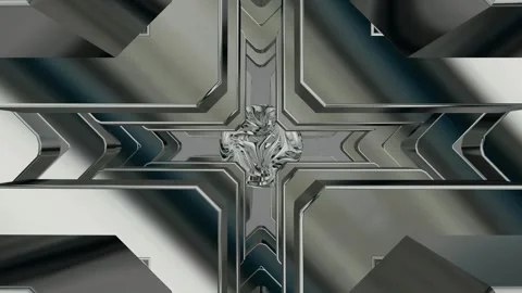 Movement Through the Tunnel of Silver Figures, Reflection, Exclusive, Background Stock Footage 269929594