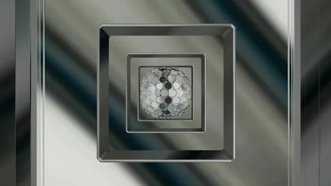Movement Through the Tunnel of Silver Figures, Exclusive, Reflection, Background Vídeo Stock 269929672